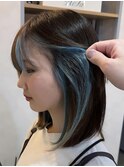 フェイスフレーミング/インナーカラー×ブルー