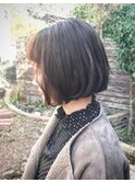 切りっぱなし風ボブ~ばれないインナーカラー