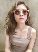 パールベージュ×無造作セミロング☆ことりベージュ