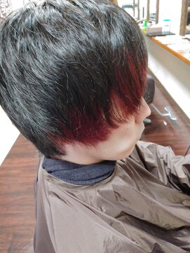 ヘアースニップ(HAIR Snip) メンズ前髪インナーカラー レッド系!!