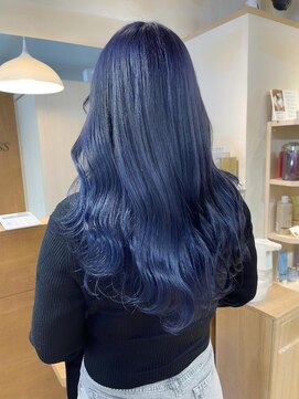 アンククロス 表参道(ANKH CROSS) ブリーチ1回ネイビーブルー♪