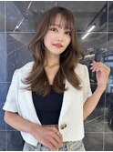 アッシュグレーレイヤーカットアッシュ20代30代40代韓国ヘア艶髪