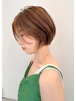 サンド 銀座(sand) ★大人可愛いグレージュ前下がりショートボブ 丸みショート