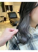グレージュカラー/インナーカラー/韓国ヘアー/シルバー