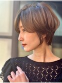 ひし形シルエット/ショートカット/レイヤーカット/20代30代40代