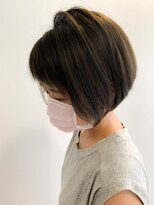 ライフ 星田店(Lyfe)&nbsp;ショートボブイメチェン前髪_カーキアッシュ黒髪_14