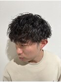 ツイストスパイラルツーブロックメンズパーマ