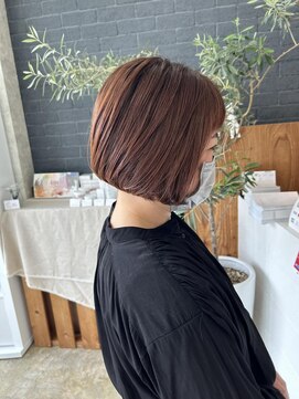 ニド(2do) ボブ＋ピンクオレンジカラー