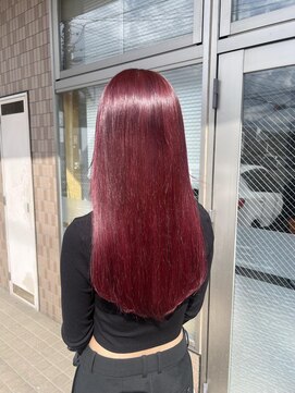 アネラ(Anela) ダブルカラーでワインレッドカラーエクステ60枚【平井】