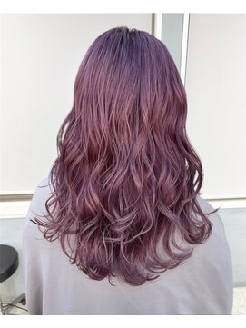 オズ 安積店(OZ) ミニウルフチェリーブラウンホワイトグレージュフェザーパーマ