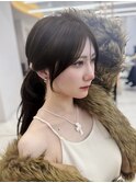ミニウルフレイヤーカット顔周り前髪韓国ミディアムロング/池袋
