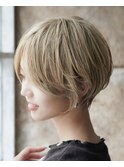 大人可愛い20代30代40代黒髪前下がりショートボブ丸みショート◎