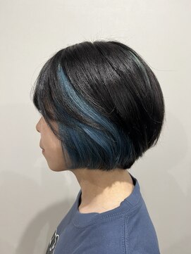 ウィーク 梅田(UiiC) デザインカラー/水色カラー/インナーカラー uiic hair 中沢恵理