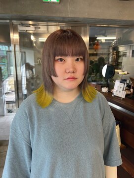 ギフトサニーサイド(gift sunny side) 外はね姫カット＊毛先カラー