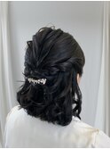 ハーフアップ　ゆるふわ　お呼ばれ　結婚式　パーティ