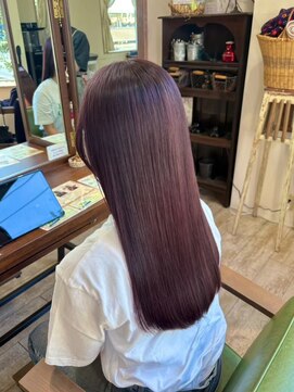 ピンキーウエスト 福島*ブリーチなしダブルカラー白髪ぼかし*小顔カット縮毛矯正