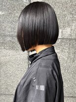 ヘアーアンドスパ フェリーチェ ミチ 野田屋町店(HAIR&SPA felice MICHI) 切りっぱなしボブ 前髪カット 髪質改善トリートメント 黒髪 30代