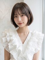 ジーナ 福岡千早(Zina) 髪質改善*ダークパープル丸みショート*韓国*前髪【Zina千早】