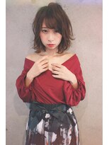 ミシェリー(misherry)&nbsp;＊misherry［萩本 有輝］　斜めバング　ボルドー　ミディ＊3