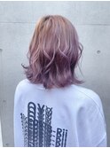 ハイトーンダブルカラー　パープルグラデーション　前髪エクステ
