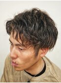 センターパート スパイラルパーマ