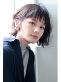 オン眉ボブショート_ニュアンスカラー