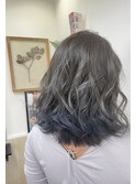 バレイヤージュ×ブルーブラック