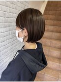 丸みショート/前髪/顔周りカット/濱崎優/透明感カラー