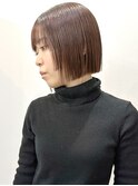 ワンポイントがかわいい!ナチュラル姫カット×切りっぱなしボブ