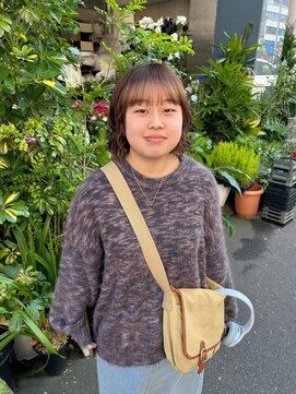 リール(rire) デザインカラーレイヤーカットウェットヘア夏オリーブベージュ