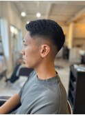 MEN'SHAIR刈り上げアッシュブラックショートヘア