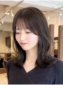 顔まわり/韓国/ミディアムヘア/似合わせ/秋カラー/谷町四丁目