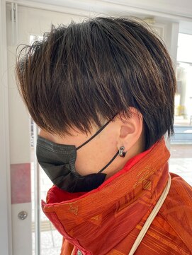 エルマーク 豊中(L-MARK) センターパートニュアンスパーマ韓国カルマパーマコンマヘア