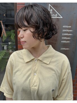 アネンド(anend) 【stylistカメナシ】ショートボブのニュアンスパーマ