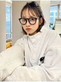 くびれ アプリコットオレンジ 夏のヘアアレンジハイライトカラー