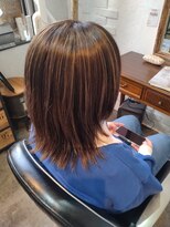 アルファースクーシー(a,scusi?)&nbsp;ハイライト×外ハネレイヤーボブ