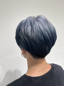 テクト バイアッシュ 吉祥寺店(Tect by Ash) 刈り上げツーブロックマッシュホワイトグラデーションブルー