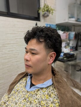 アサノカットブース アイロンパーマ×ツーブロ