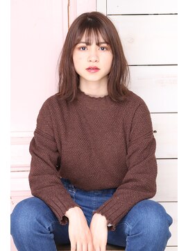 リコ エスト 上野店(lico est) LICO 大人キュート 外ハネ セミディ ナチュラルベージュ