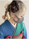 フィンガーウェーブ×和装