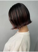 《三軒茶屋 Aria》ぱつっと外はねボブ×ピンクベージュMIX