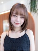 20代30代/大人かわいい/斜めバング/シルキーベージュ/小顔
