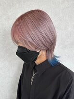 アース コアフュールボーテ 長野駅前店(EARTH coiffure beaute)&nbsp;エンドカラー_ピンクグレージュ_ウルフカット