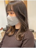 ミルクティーベージュカラーくびれヘアグレージュカラー韓国