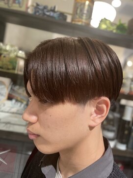 ヒロ銀座 バーバーショップ 札幌本店(HIRO GINZA BARBER SHOP) ナチュラルマッシュ×ダークブラウン