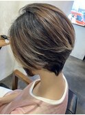 バレイヤージュ風ショート