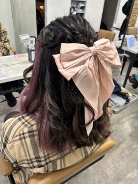 プライズ アイリス 池袋東口店(prize Iris) インナーカラー/ピンクカラー/ピンクラベンダー/池袋/ヘアセット