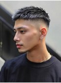 20代30代大人ショートスキンフェードシルバーアッシュ