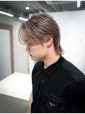 メンズバレイヤージュ×センターパート