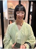 【表参道sheta小林】黒髪ボブ小顔カットオン眉オリーブグレー